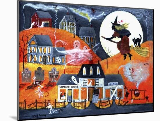 All Hallows Eve Halloween Witch and Fortuneteller-Cheryl Bartley-Mounted Giclee Print