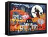 All Hallows Eve Halloween Witch and Fortuneteller-Cheryl Bartley-Framed Stretched Canvas