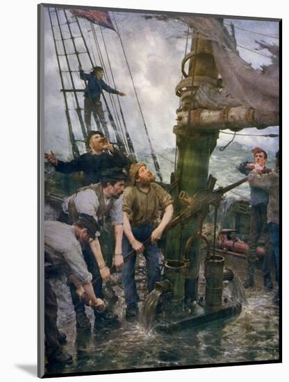 All Hands to the Pumps, 1888-1889-Henry Scott Tuke-Mounted Giclee Print