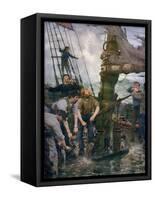 All Hands to the Pumps, 1888-1889-Henry Scott Tuke-Framed Stretched Canvas