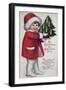 All Happiness at Christmas Tide - Child Holding a Tree-Lantern Press-Framed Art Print