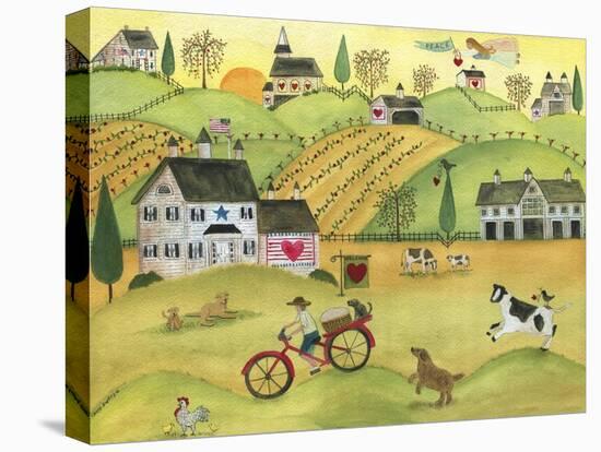 All Hearts Welcome Farm and Peace Angel-Cheryl Bartley-Stretched Canvas