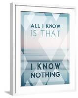 All I Know Is I Know Nothing-Lee Frost-Framed Art Print