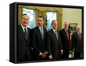 All Living Presidents and President-elect Barack Obama, January 7, 2009-null-Framed Stretched Canvas