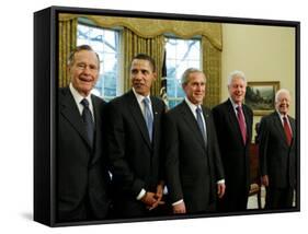 All Living Presidents and President-elect Barack Obama, January 7, 2009-null-Framed Stretched Canvas
