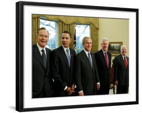 All Living Presidents and President-elect Barack Obama, January 7, 2009-null-Framed Photographic Print