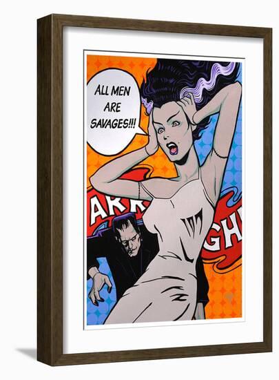 All Men Are Savages-Mike Bell-Framed Art Print