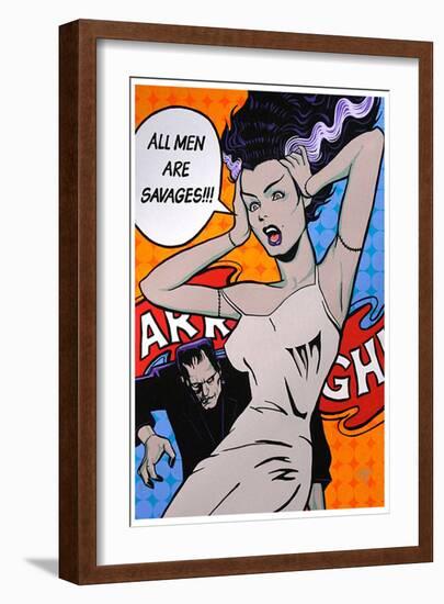 All Men Are Savages-Mike Bell-Framed Art Print