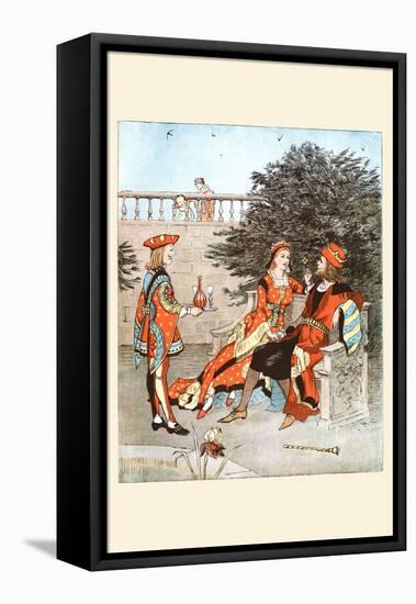 All on a Summer's Days She Sat on a Bench with the King-Randolph Caldecott-Framed Stretched Canvas