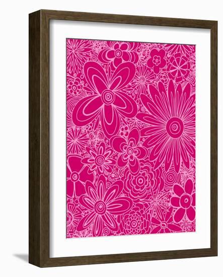All over Florals 1 - Pinks-Megan Aroon Duncanson-Framed Giclee Print