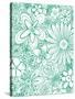 All over Florals 2 - Emerald Green-Megan Aroon Duncanson-Stretched Canvas