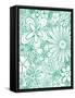 All over Florals 2 - Emerald Green-Megan Aroon Duncanson-Framed Stretched Canvas