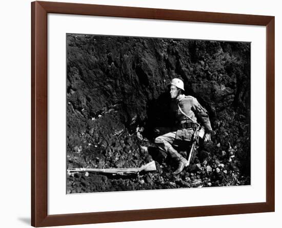 "All quiet on the western front" by Lewis Milestone with Lew Ayres, 1930 (b/w photo)-null-Framed Photo