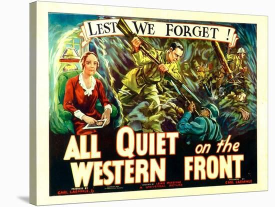 All Quiet on the Western Front, Poster Art, 1930-null-Stretched Canvas