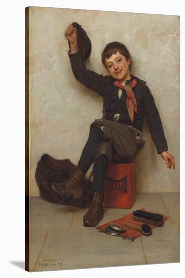 All Right, C.1897 (Oil on Canvas)-John George Brown-Stretched Canvas