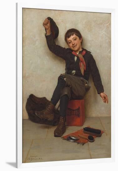 All Right, C.1897 (Oil on Canvas)-John George Brown-Framed Giclee Print