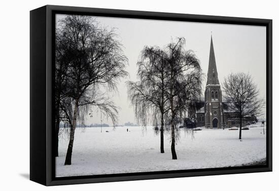 All Saints Church, Blackheath, London, 1867. Exterior with Winter Trees in the Snow-Nina Langton-Framed Stretched Canvas