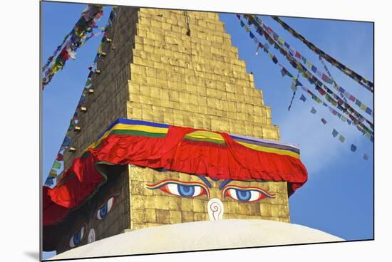 All Seeing Eyes of the Buddha, Boudhanath Stupa, UNESCO World Heritage Site, Kathmandu, Nepal, Asia-Peter Barritt-Mounted Photographic Print