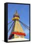 All Seeing Eyes of the Buddha, Boudhanath Stupa, UNESCO World Heritage Site, Kathmandu, Nepal, Asia-Peter Barritt-Framed Stretched Canvas