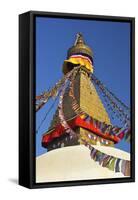 All Seeing Eyes of the Buddha, Boudhanath Stupa, UNESCO World Heritage Site, Kathmandu, Nepal, Asia-Peter Barritt-Framed Stretched Canvas