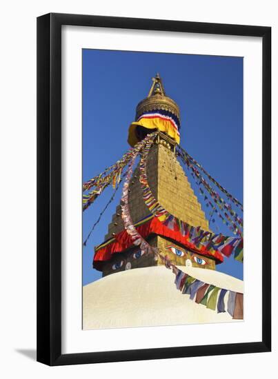 All Seeing Eyes of the Buddha, Boudhanath Stupa, UNESCO World Heritage Site, Kathmandu, Nepal, Asia-Peter Barritt-Framed Photographic Print