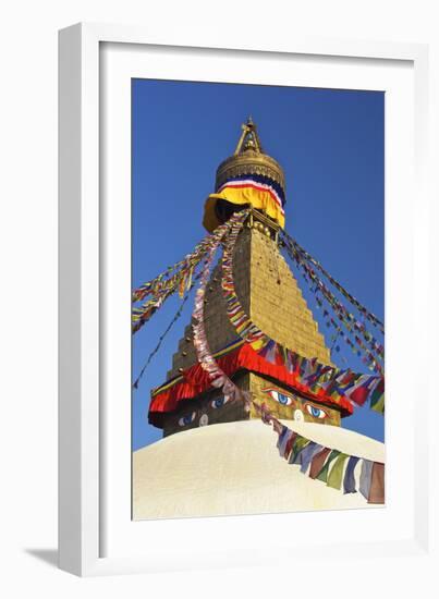 All Seeing Eyes of the Buddha, Boudhanath Stupa, UNESCO World Heritage Site, Kathmandu, Nepal, Asia-Peter Barritt-Framed Photographic Print