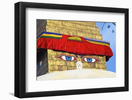 All Seeing Eyes of the Buddha, Boudhanath Stupa, UNESCO World Heritage Site, Kathmandu, Nepal, Asia-Peter Barritt-Framed Photographic Print