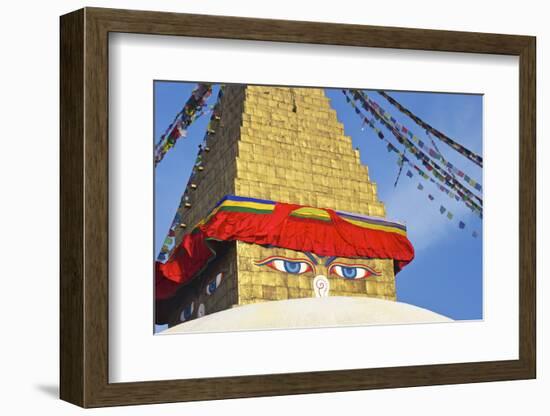 All Seeing Eyes of the Buddha, Boudhanath Stupa, UNESCO World Heritage Site, Kathmandu, Nepal, Asia-Peter Barritt-Framed Photographic Print