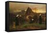 All Soul's Day in the Cemetery-Ludwig Friedrich Wilhelm Riefstahl-Framed Stretched Canvas