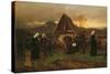 All Soul's Day in the Cemetery-Ludwig Friedrich Wilhelm Riefstahl-Stretched Canvas