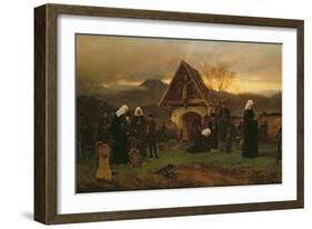 All Soul's Day in the Cemetery-Ludwig Friedrich Wilhelm Riefstahl-Framed Giclee Print
