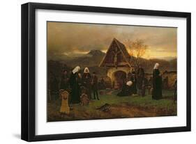 All Soul's Day in the Cemetery-Ludwig Friedrich Wilhelm Riefstahl-Framed Giclee Print