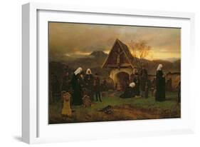 All Soul's Day in the Cemetery-Ludwig Friedrich Wilhelm Riefstahl-Framed Giclee Print