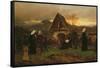 All Soul's Day in the Cemetery-Ludwig Friedrich Wilhelm Riefstahl-Framed Stretched Canvas