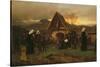 All Soul's Day in the Cemetery-Ludwig Friedrich Wilhelm Riefstahl-Stretched Canvas