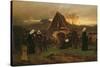 All Soul's Day in the Cemetery-Ludwig Friedrich Wilhelm Riefstahl-Stretched Canvas