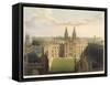 All Souls College, Ttop of Radcliffe Library, History of Oxford, Engraved by J. Bluck-Augustus Charles Pugin-Framed Stretched Canvas