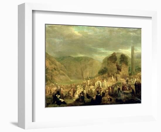 All Souls' Day in the Churchyard at Glendalough-Joseph Peacock-Framed Giclee Print