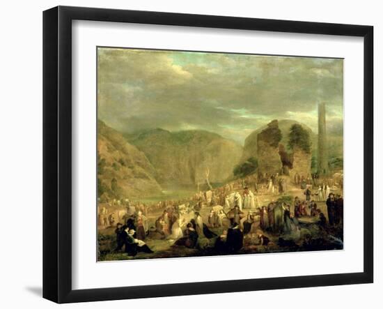 All Souls' Day in the Churchyard at Glendalough-Joseph Peacock-Framed Giclee Print