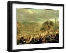 All Souls' Day in the Churchyard at Glendalough-Joseph Peacock-Framed Giclee Print