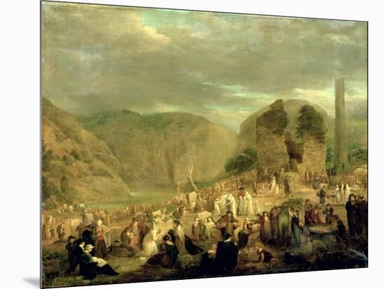 All Souls' Day in the Churchyard at Glendalough-Joseph Peacock-Mounted Giclee Print