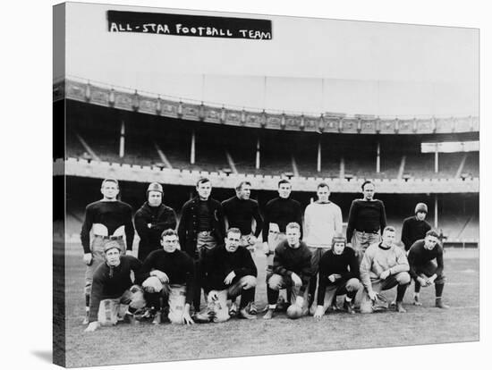 All Star Football Team Photograph-Lantern Press-Stretched Canvas