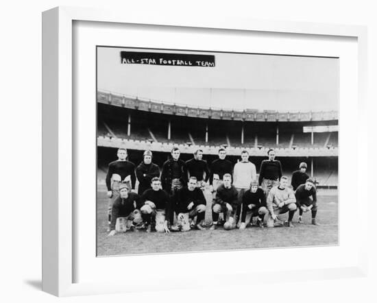 All Star Football Team Photograph-Lantern Press-Framed Art Print