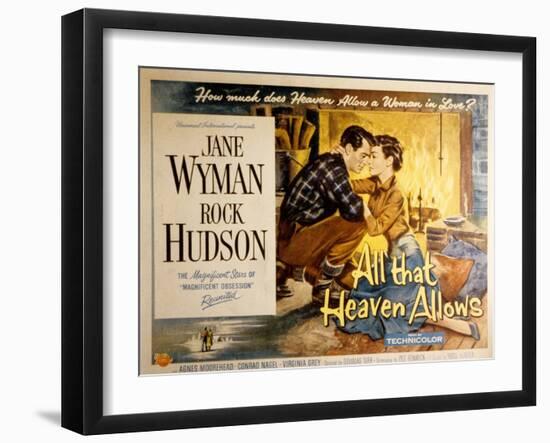 All That Heaven Allows, Rock Hudson Jane Wyman, 1955-null-Framed Art Print