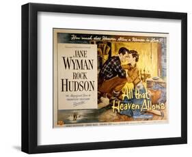 All That Heaven Allows, Rock Hudson Jane Wyman, 1955-null-Framed Art Print