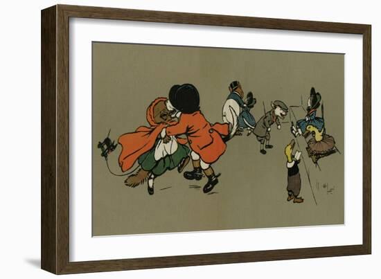 All the Animals at the Fancy Dress Ball-Cecil Aldin-Framed Art Print