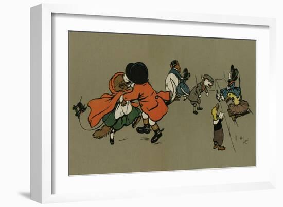 All the Animals at the Fancy Dress Ball-Cecil Aldin-Framed Art Print