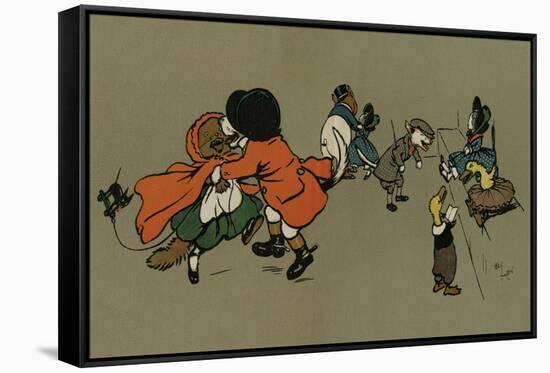 All the Animals at the Fancy Dress Ball-Cecil Aldin-Framed Stretched Canvas