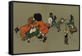 All the Animals at the Fancy Dress Ball-Cecil Aldin-Framed Stretched Canvas