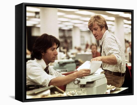 All The President's Men, Dustin Hoffman, Robert Redford, 1976-null-Framed Stretched Canvas